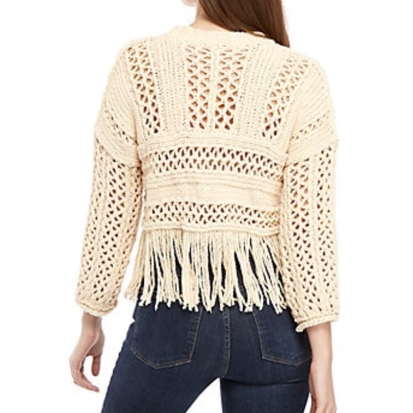 🌸Free People Higher Love Cropped Fringed Sweater Gorgeous! - Picture 2 of 5